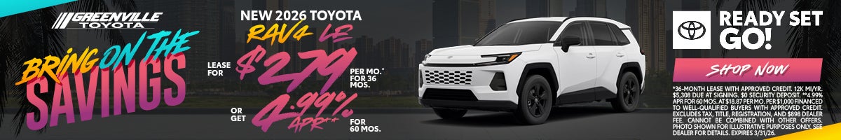 Greenville Toyota 25 Rav4 Offer