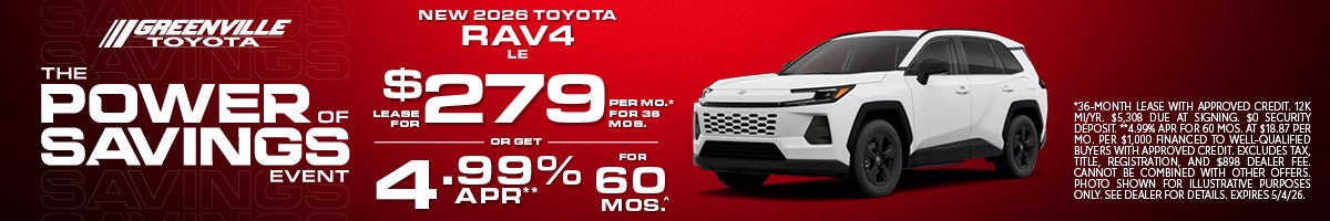 Greenville Toyota 25 Rav4 Offer