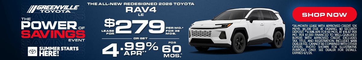 Greenville Toyota 25 Rav4 Offer