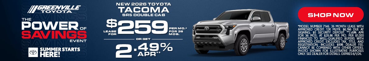 Greenville Toyota Tacoma Offer