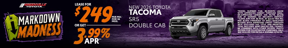 Greenville Toyota 2026 Tacoma Offer