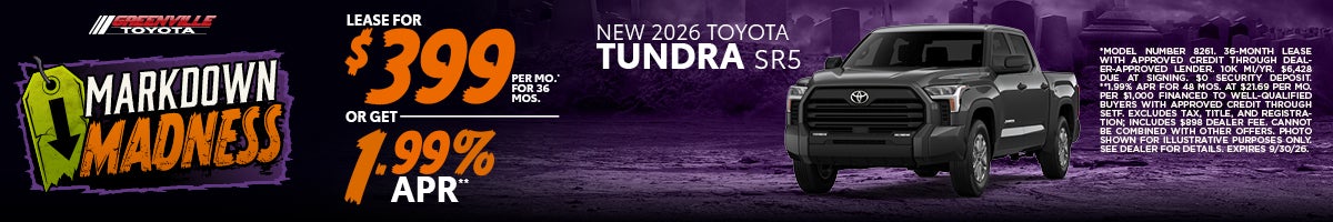 Greenville Toyota 2026 Tundra Offer