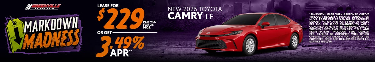 Greenville Toyota 2026 Camry Offer