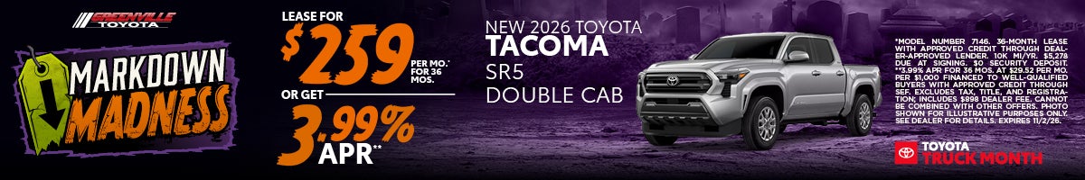 Greenville Toyota 2026 Tacoma Offer
