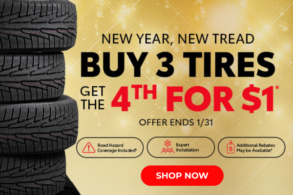 Buy 3 Tires & Get 1 For $1